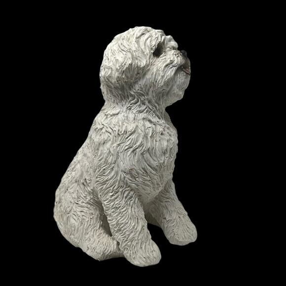 Sandicast MS531 White Bichon Frise Sitting Dog Figurine 5.5" Tall Orig Label HTF - Picture 6 of 11